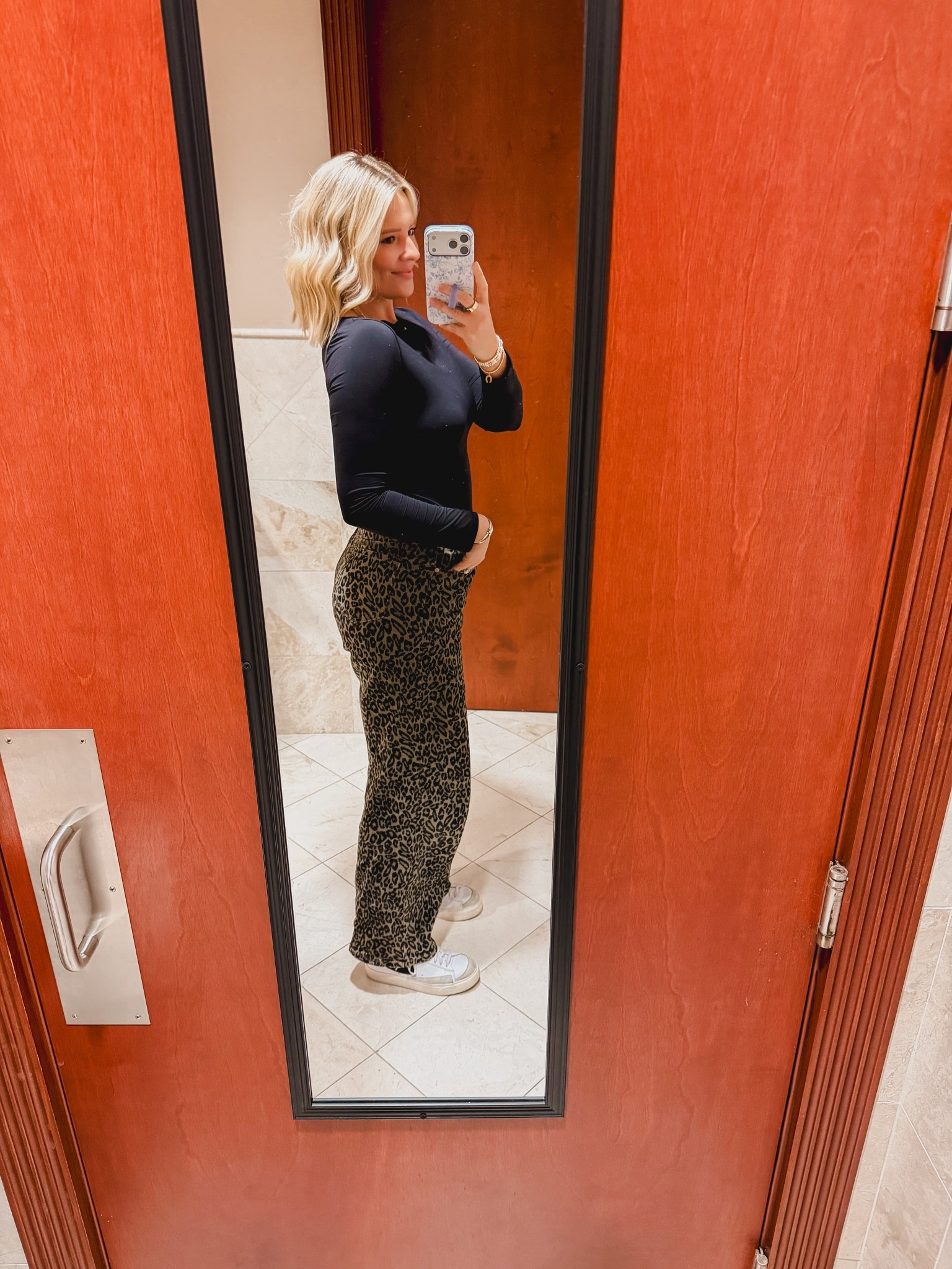 Friday OOTD - jeans are sold out but linking in case they restock! Linking other cheetah pants I have and love :) this long sleeve from Amazon is 10/10! So flattering and comfy 
