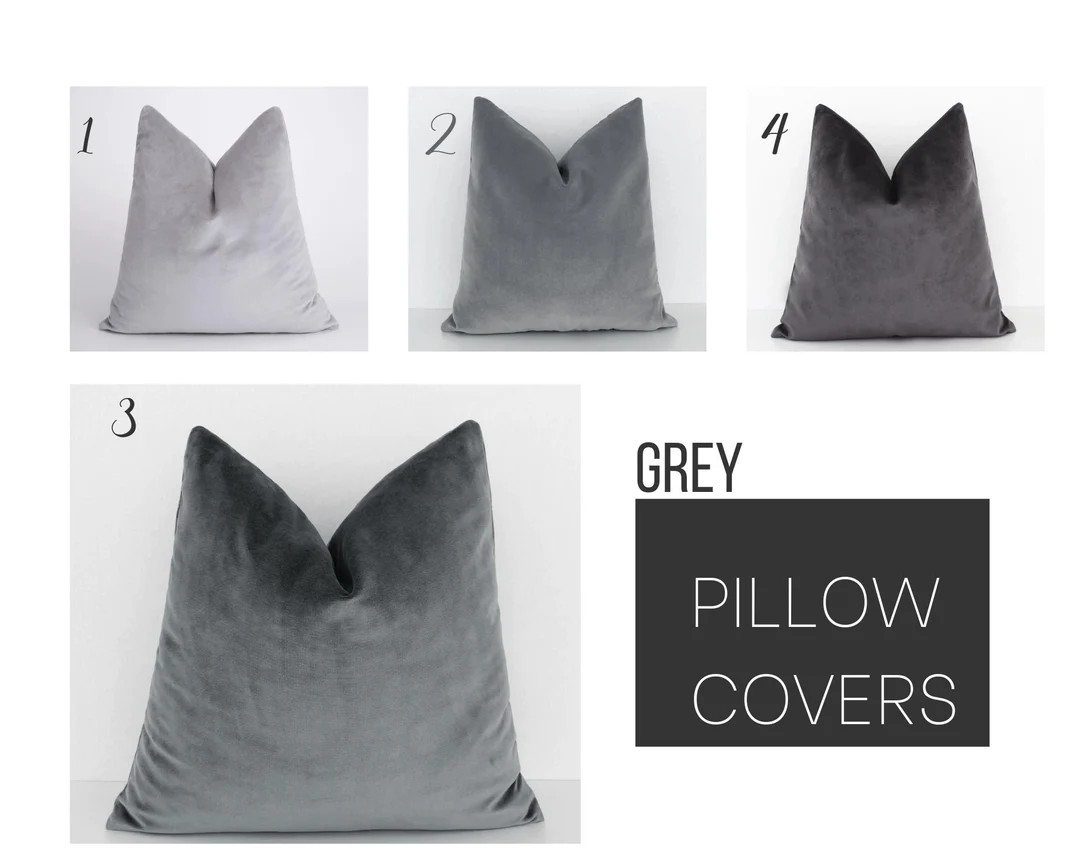 Velvet Pillow  Gray Velvet Pillow Dark Grey Pillow Gray - Etsy | Etsy (US)
