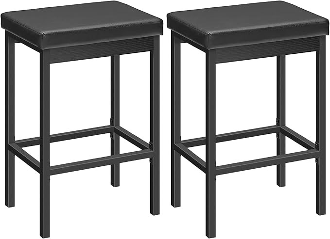 HOOBRO Bar Stools, Set of 2 Bar Chairs, 24.8-Inch Height Stools, Breakfast Bar Stools, Kitchen Ba... | Amazon (US)