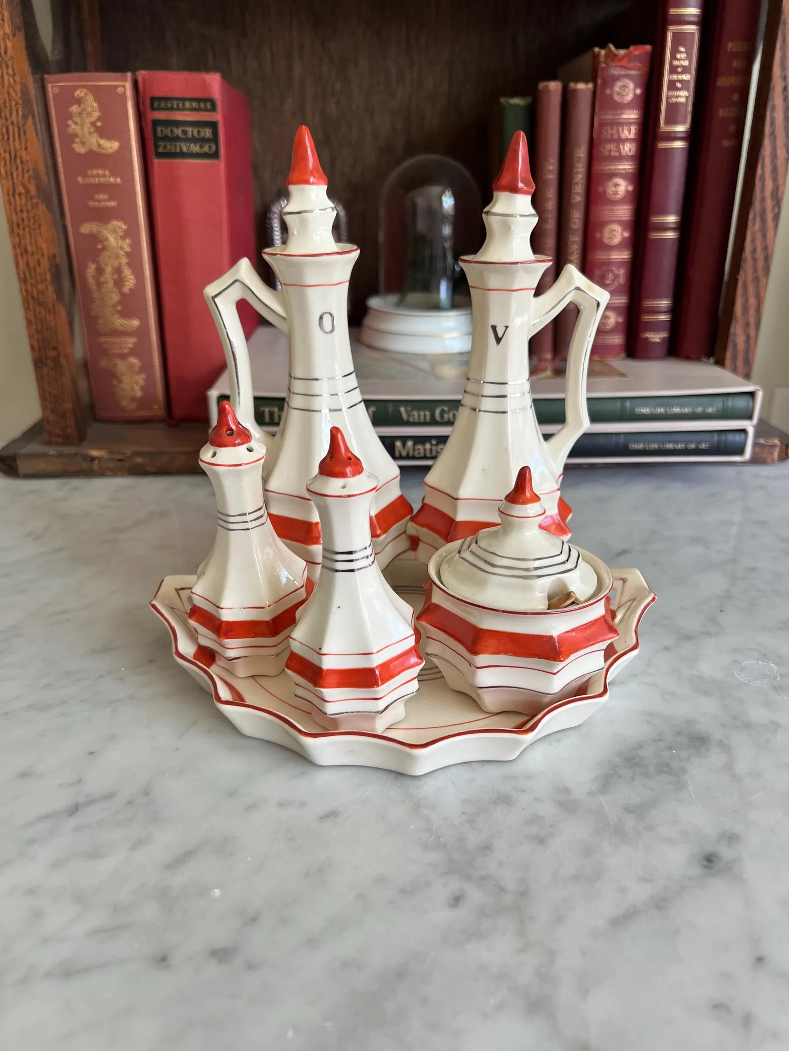 Vintage Japanese Porcelain Condiment Set: Mid-Century Modern Oil, Vinegar, Salt & Pepper | Etsy (Global)
