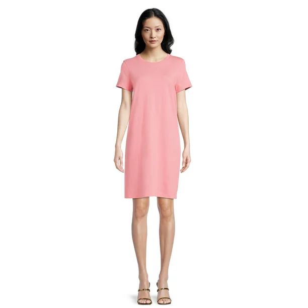 Time and Tru Women's T-Shirt Dress with Short Sleeves | Walmart (US)