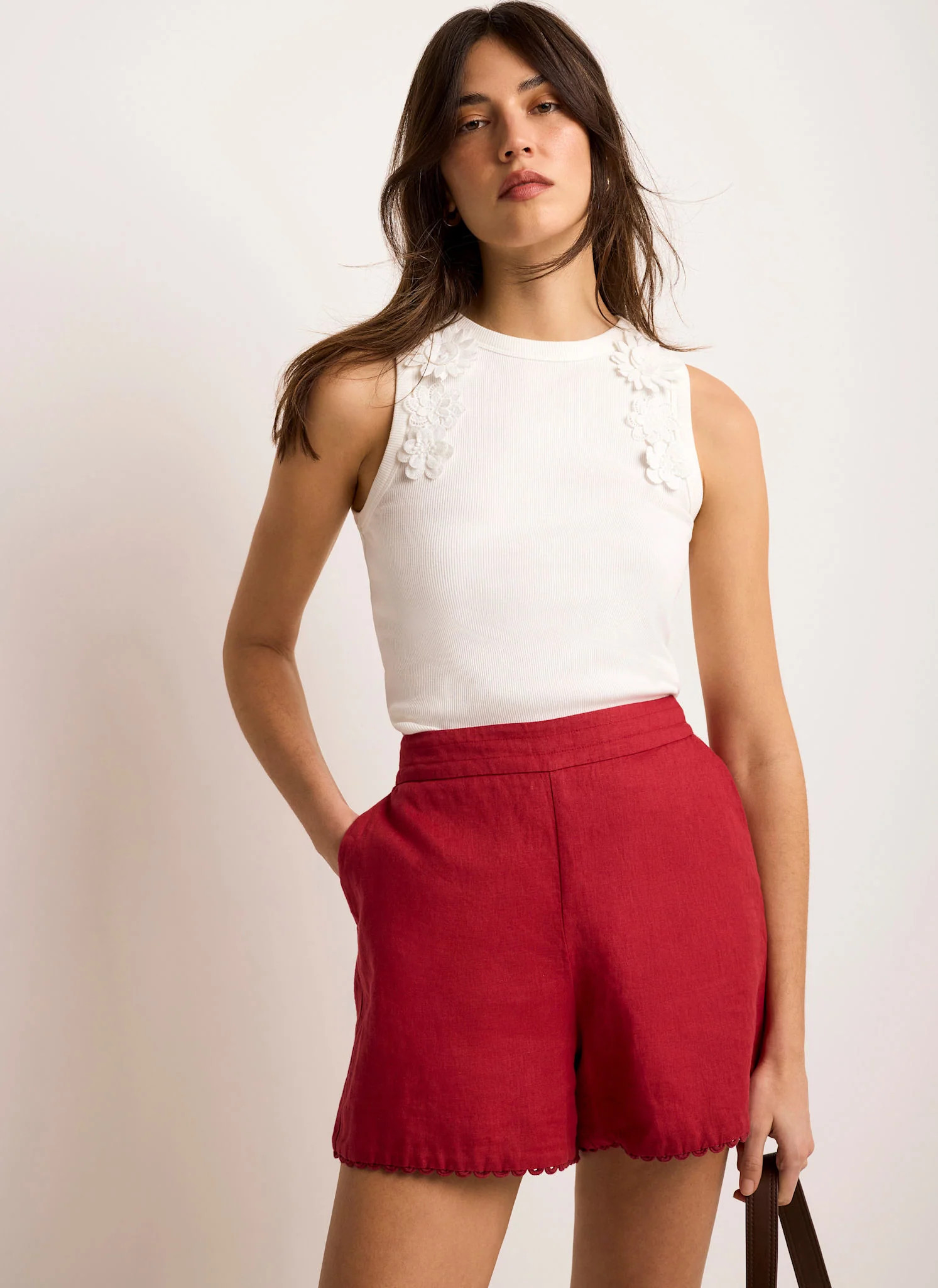 Cream Floral Applique Vest Top | Mint Velvet