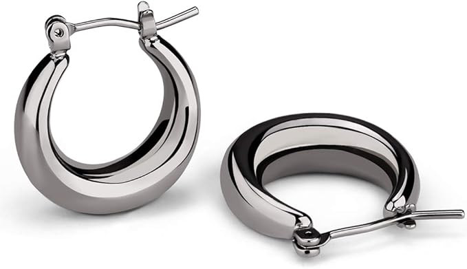 LILIE&WHITE Chunky Gold Hoop Earrings for Women Cute Fashion Hypoallergenic earrings Minimalist J... | Amazon (US)