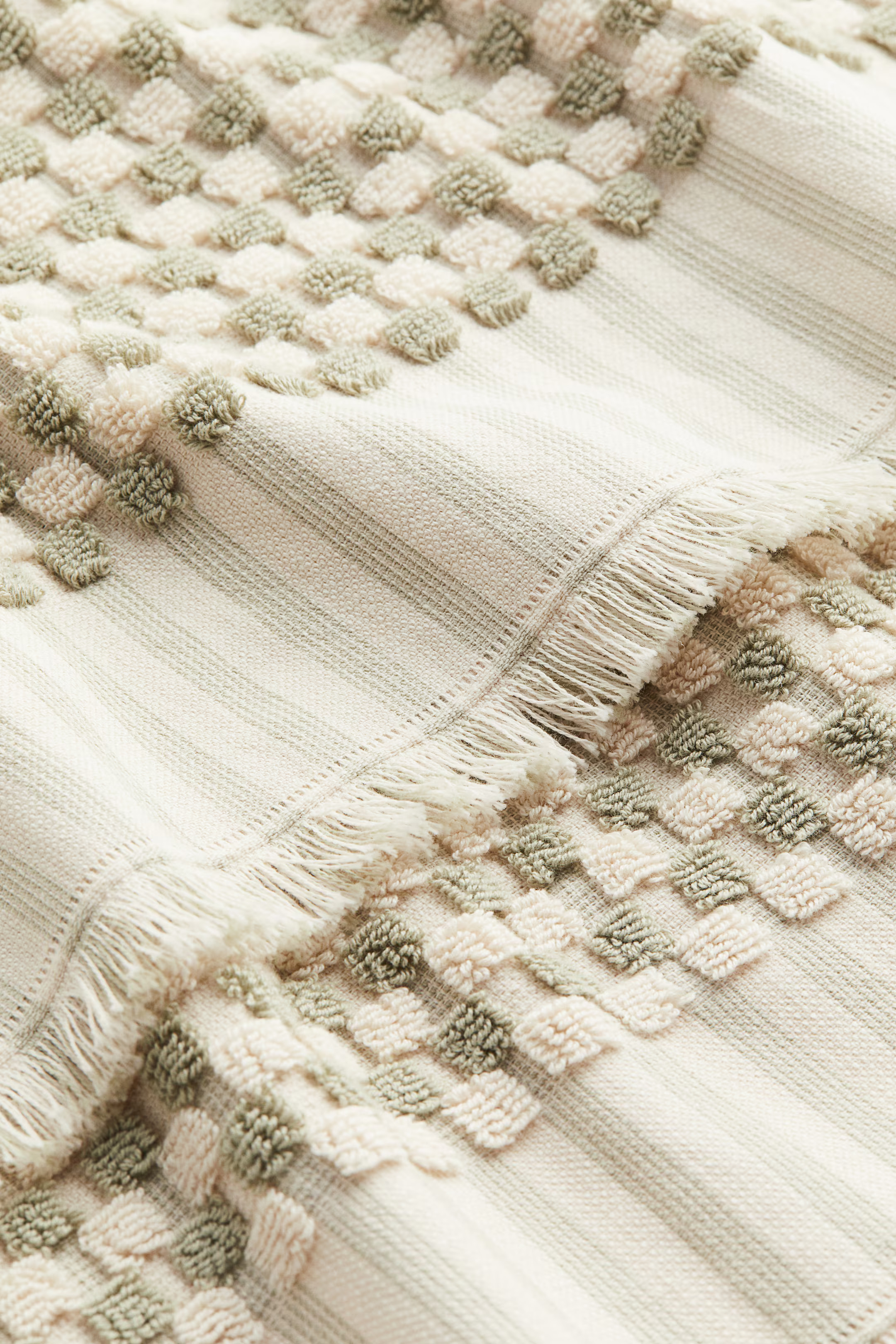 Patterned Cotton Terry Bath Towel - Green/dotted - Home All | H&M US | H&M (US + CA)