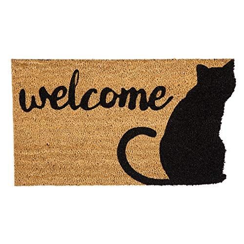 Evergreen Coir Welcome Shaped Cat Animal Entrance Doormat | Indoor and Outdoor | 30-inches x 18-inch | Amazon (US)