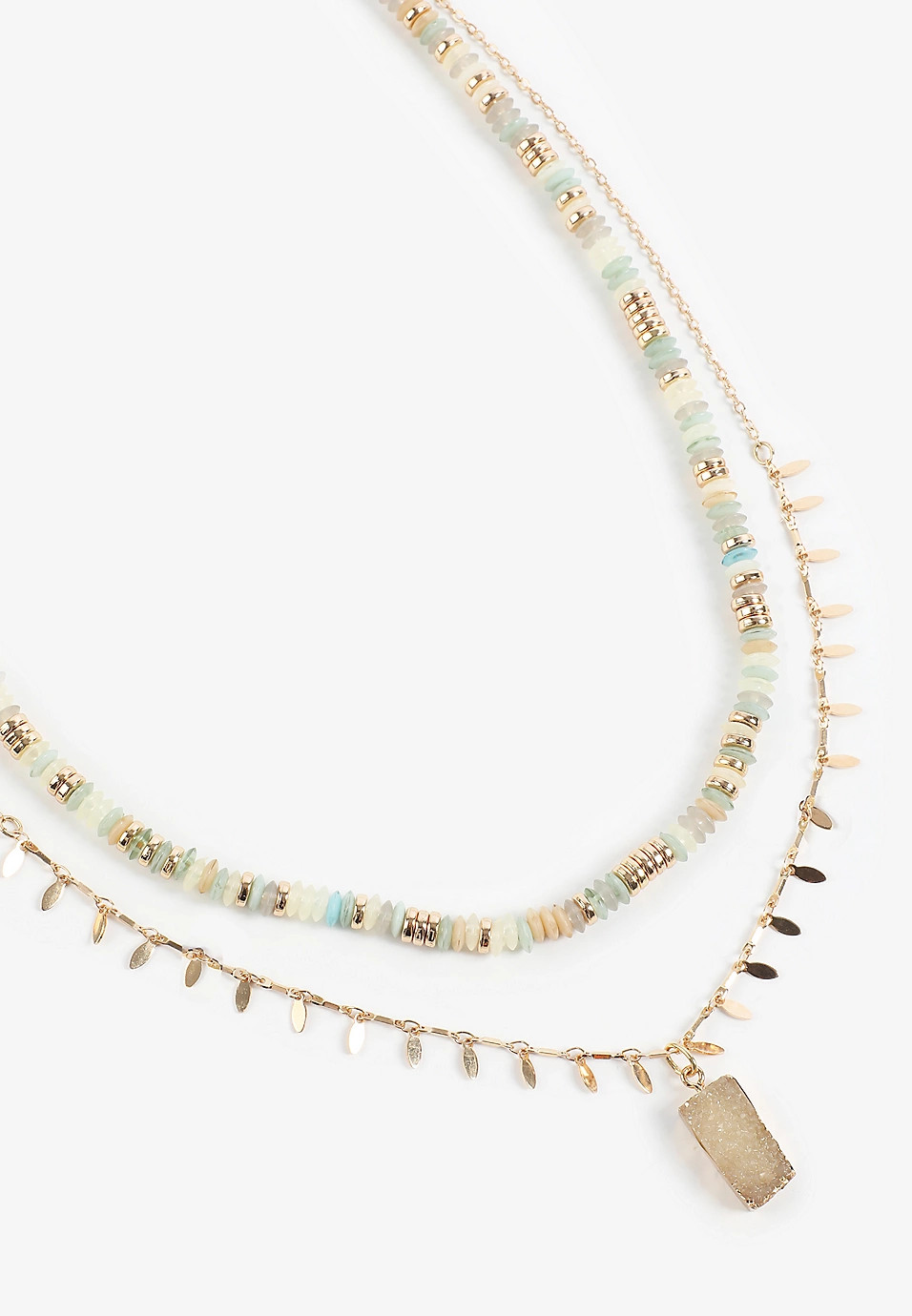 Gold Beaded Layered Necklace Set | Maurices