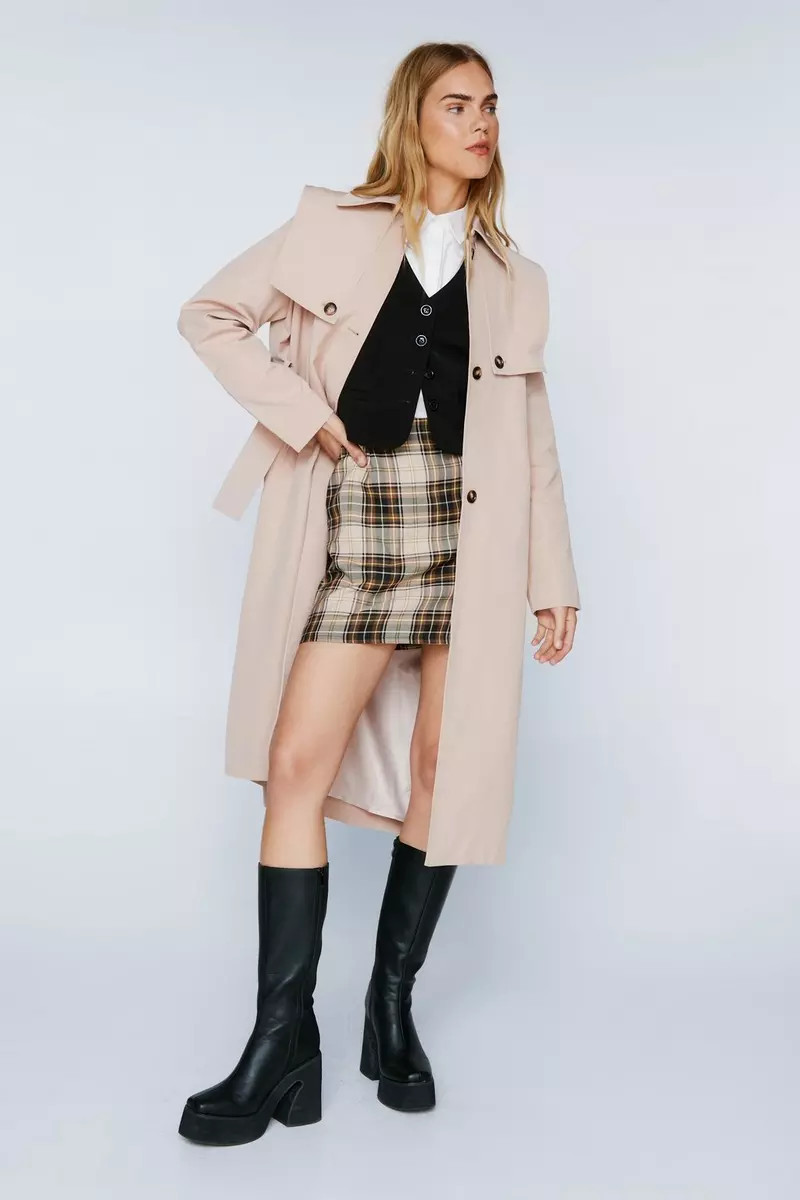 Premium Trim Detail Belted Trench Coat | Debenhams UK