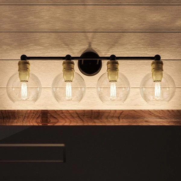 UHP2504 Vintage Industrial Bath Fixture, 10-7/8"H x 33-1/2"W, Olde Bronze Finish, Belfast Collect... | Urban Ambiance, Inc.