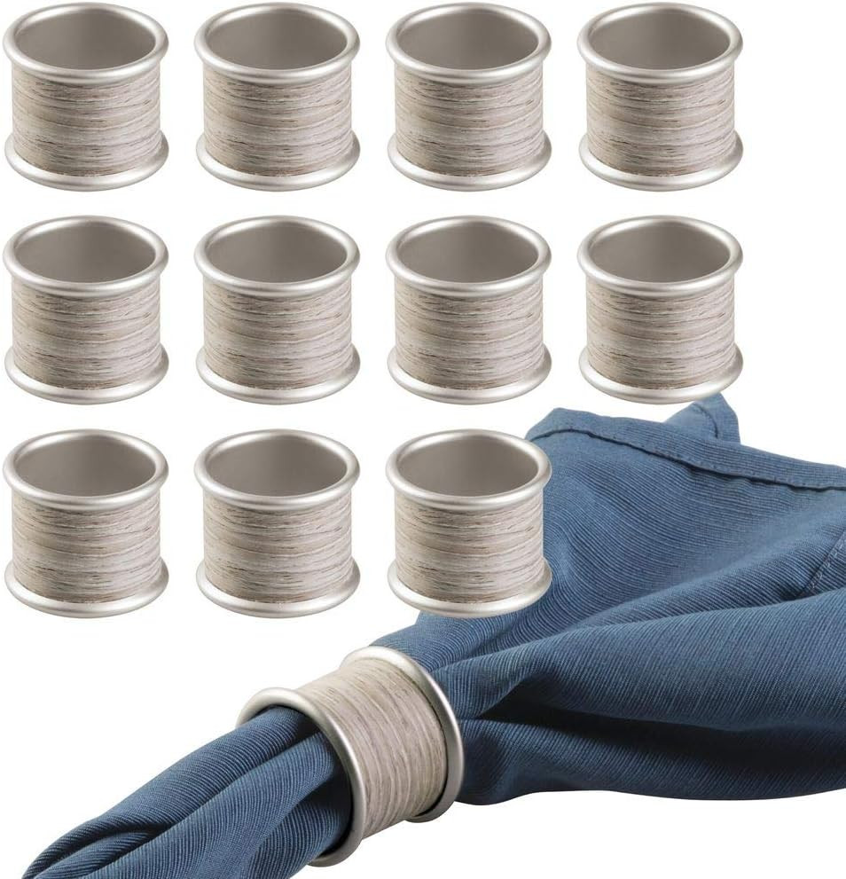 mDesign Round Modern Rustic Metal Napkin Rings for Home, Kitchen, Dining Room, Dinner Parties, Lu... | Amazon (US)