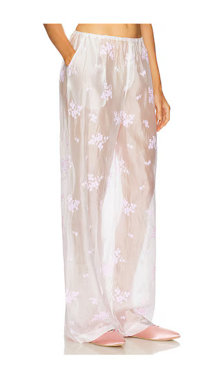 House Pants in Cherry Blossom Embroidery in White & Pink Embroidery | Revolve Clothing (Global)