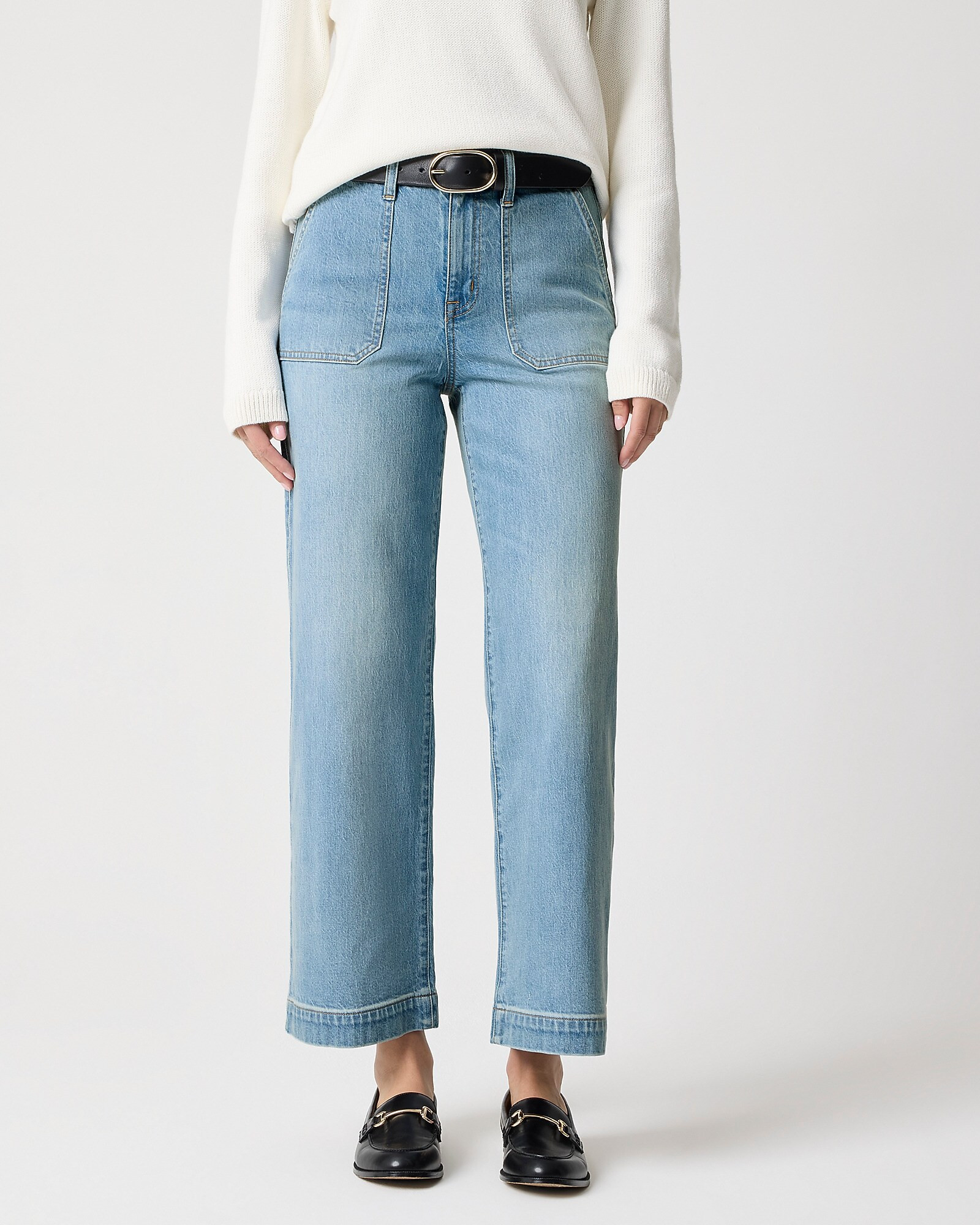 Wide-leg cropped utility jean in all-day stretch | J.Crew Factory