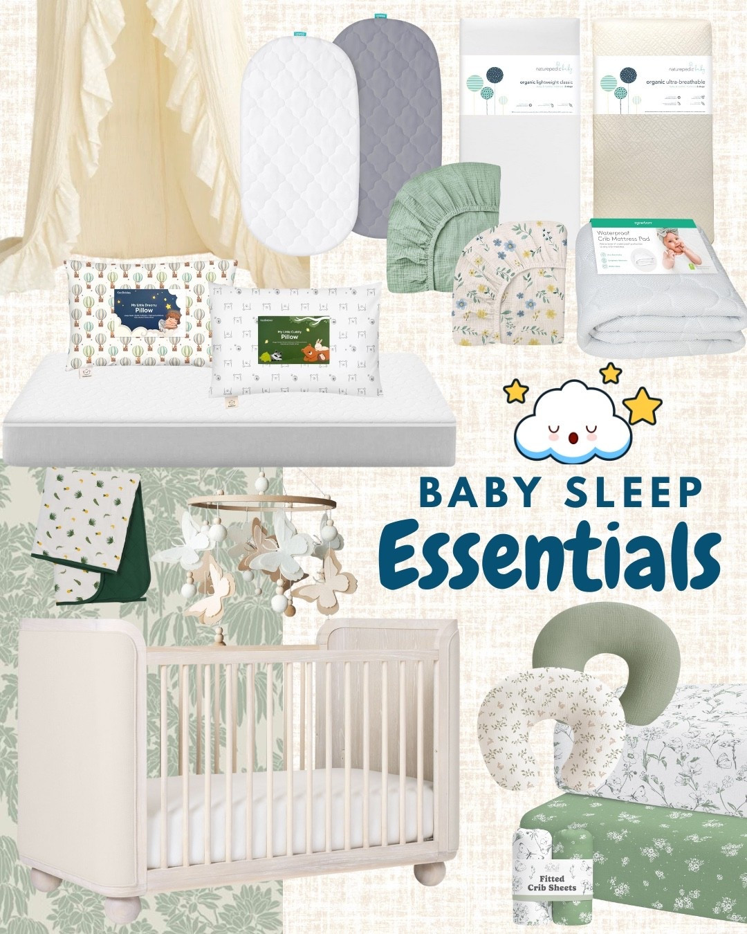 Baby sleep essentials for peaceful nights and cozy routines. This curated mood board features must-have baby sleep items, from soft pajamas and swaddles to cozy crib basics and nighttime essentials designed to support better rest. Shop these baby sleep essentials to create a calming bedtime routine for your little one. 

 #LTKmomlife #LTKBaby #LTKKids