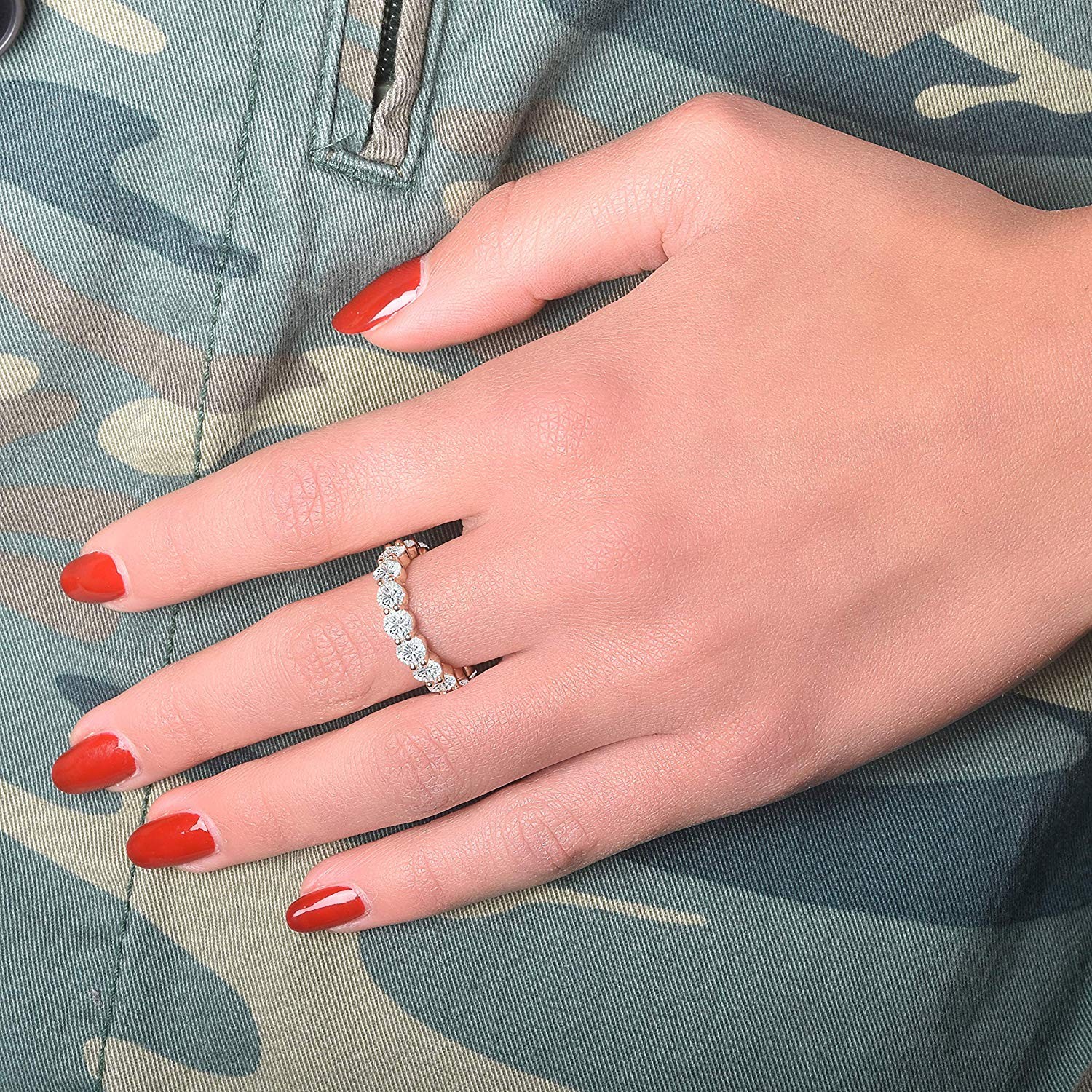 NYC Sterling 4MM Gold Cubic Zirconia Round Luxury Eternity Rings, Box Included | Amazon (US)