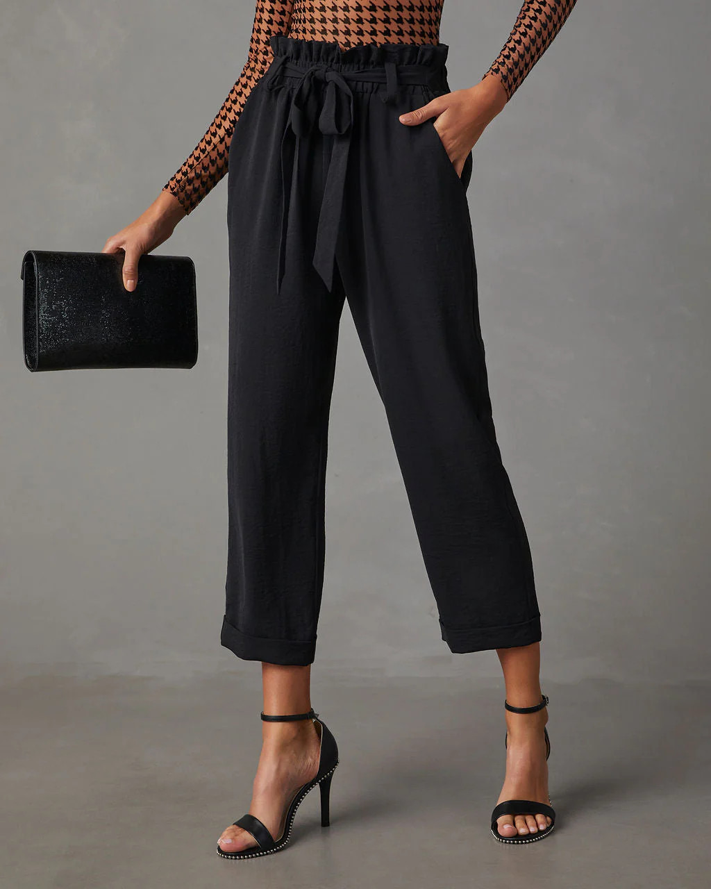 Busy As Usual Pocketed Paper Bag Pants | VICI