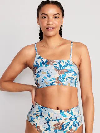 Printed Convertible Bandeau Bikini Swim Top for Women | Old Navy (US)