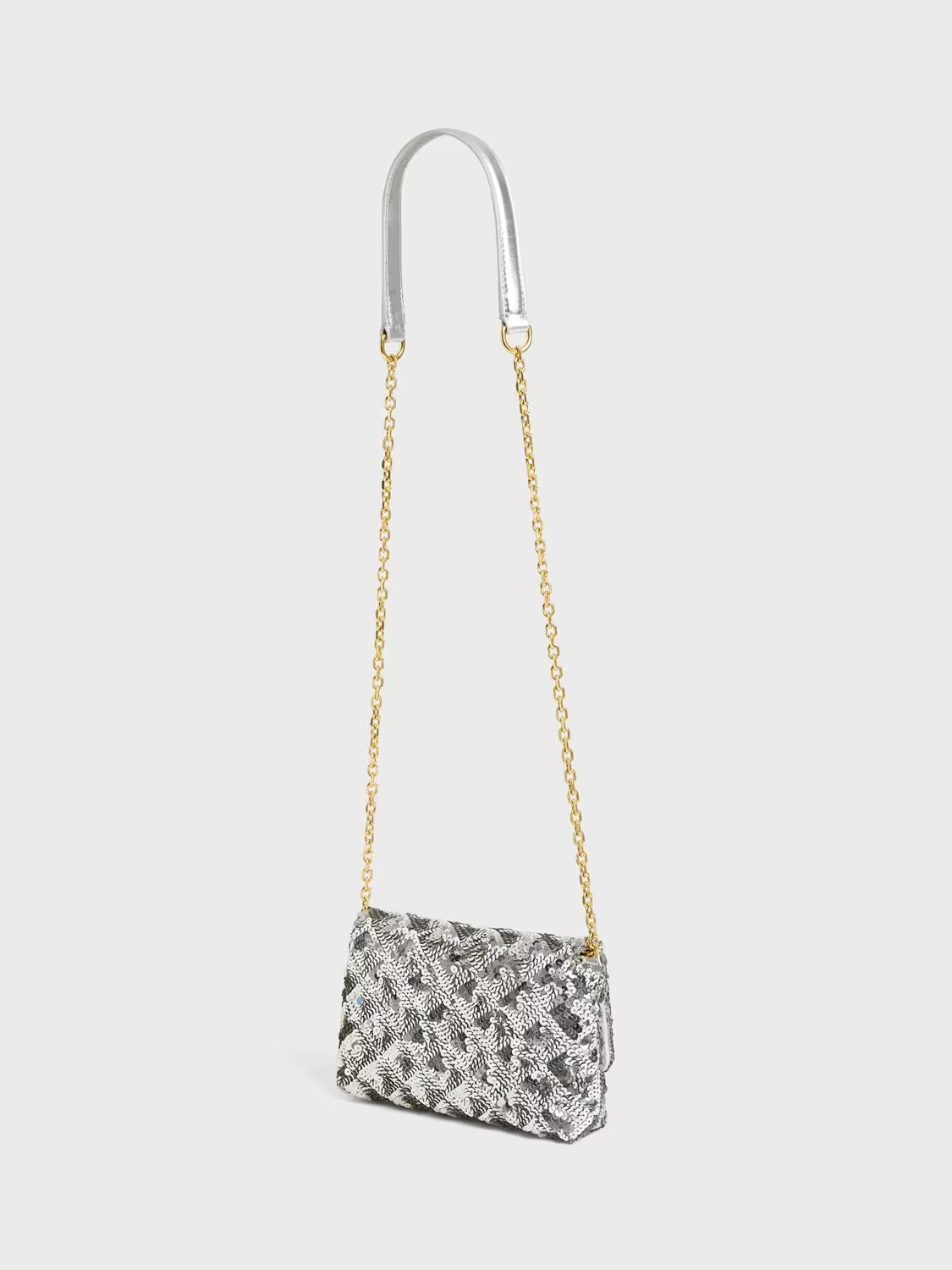 Gerard Darel Le Mini Fanny Sequin Crossbody Bag, Silver | John Lewis (UK)