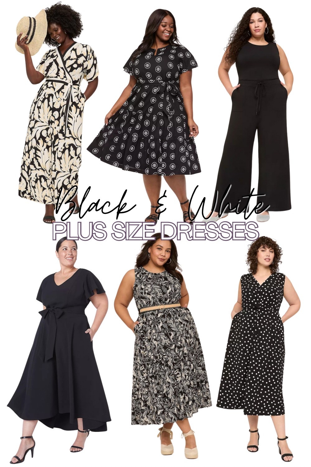 Plus Size dresses in Classic black and white! The best part about these is you can add your favorite color as a pop of fun! #plussizedress #plussizefashion

#LTKPlusSize #LTKFindsUnder100