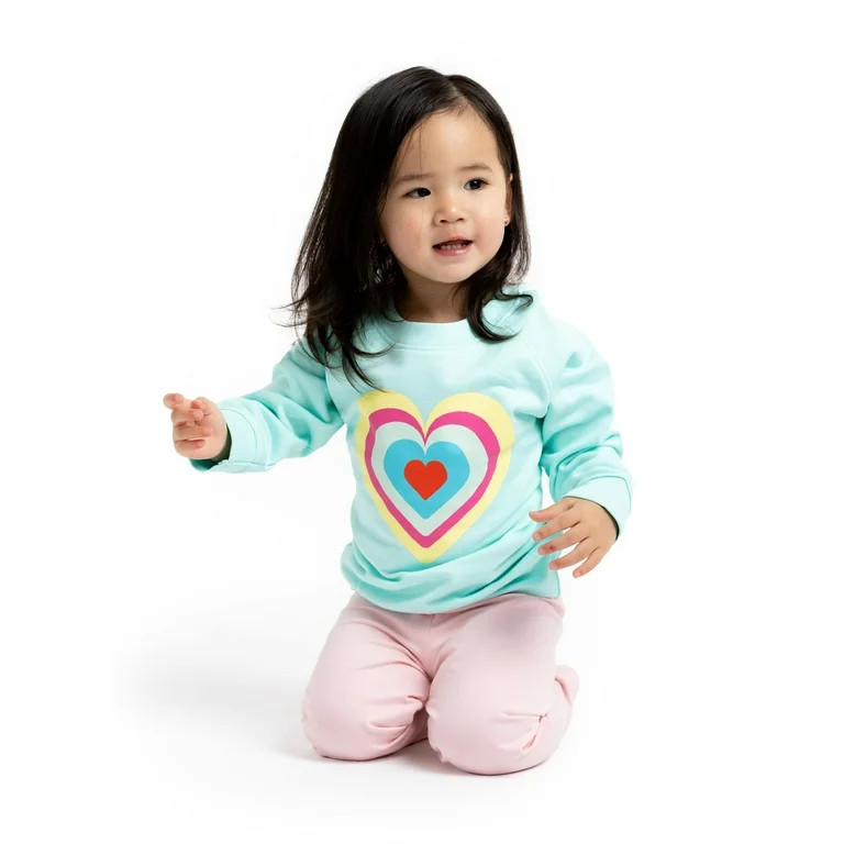 Paris Hilton x Monica + Andy Organic Cotton Baby Crewneck Sweatshirt, Sizes 0/3 Months-5T - Walma... | Walmart (US)