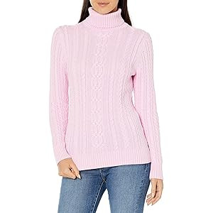Amazon Essentials Women's Fisherman Cable Turtleneck Sweater (Available in Plus Size) | Amazon (US)
