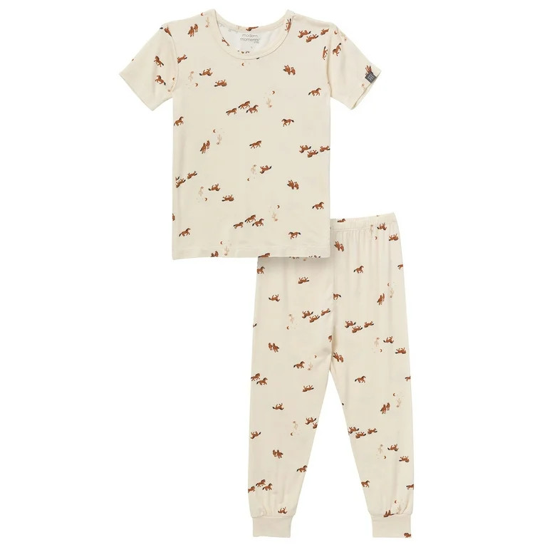 Modern Moments by Gerber Toddler Neutral Super Soft Tight Fitting Pajama Set, 2-Piece, Sizes 12 M... | Walmart (US)