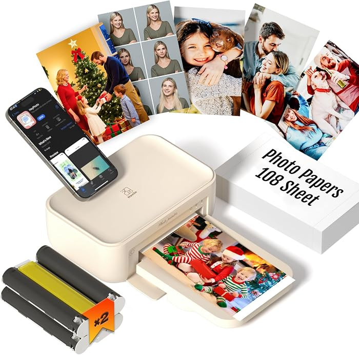 iDPRT 4x6 Photo Printer, CP4100 Instant Photo Printer for iPhone & Android with 108 Sheets & 2 Ca... | Amazon (US)