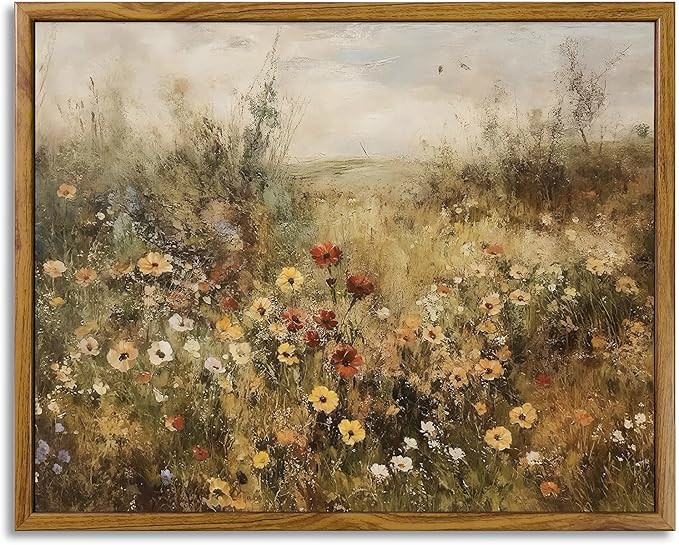 Framed Canvas Wall Art Vintage Decor, Vintage Painting Wall Art Prints, Landscape Wall Art for Li... | Amazon (US)