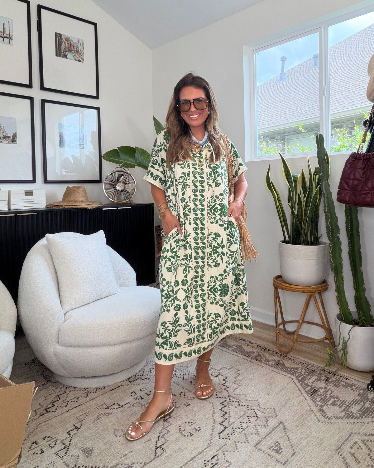Walmart summer edition / summer dress ~
~ wearing size small in this green printed dress!! Giving Farm Rio vibes!!

#LTKPetite #LTKOver40 #LTKSeasonal