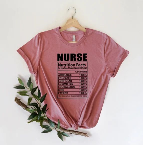 Nutrition Facts Nurse Shirt-nurse T-shirt-nurse Tees-cute | Etsy | Etsy (US)