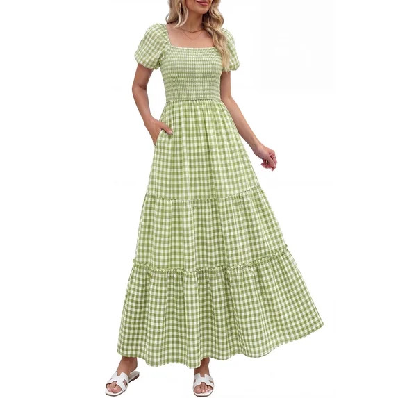 Women’s Pretty Garden SHORT SLEEVE MINI CAP DRESS - PUFF SLEEVE DRESS | Walmart (US)