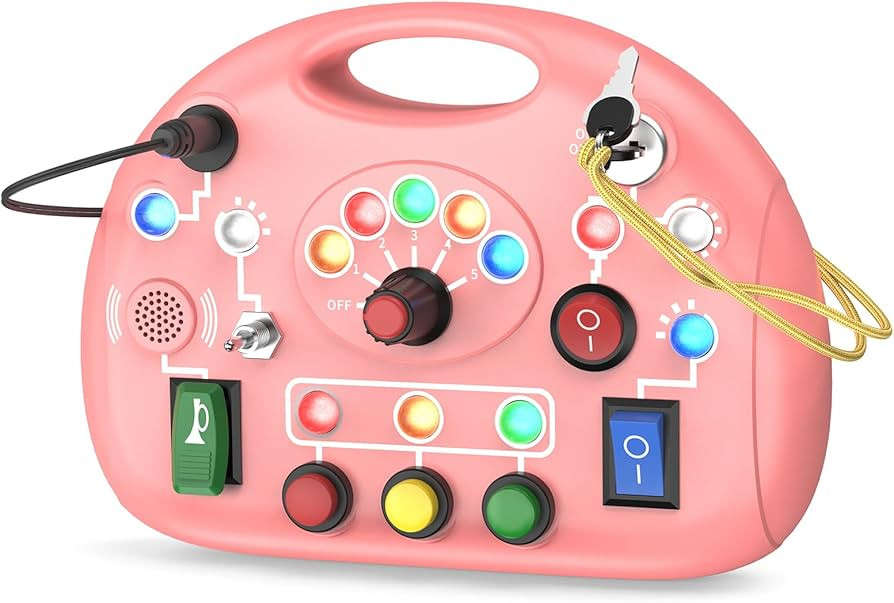 Montessori Busy Board, Busy Board with LED Light for Toddlers 2-4 Year Old, Baby Sensory Board To... | Amazon (US)