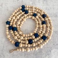 Wooden Bead Garland, Modern Farmhouse Decor, Boho Garland Beads, Nursery Wood Bead Blue, Wall Decor | Etsy (US)