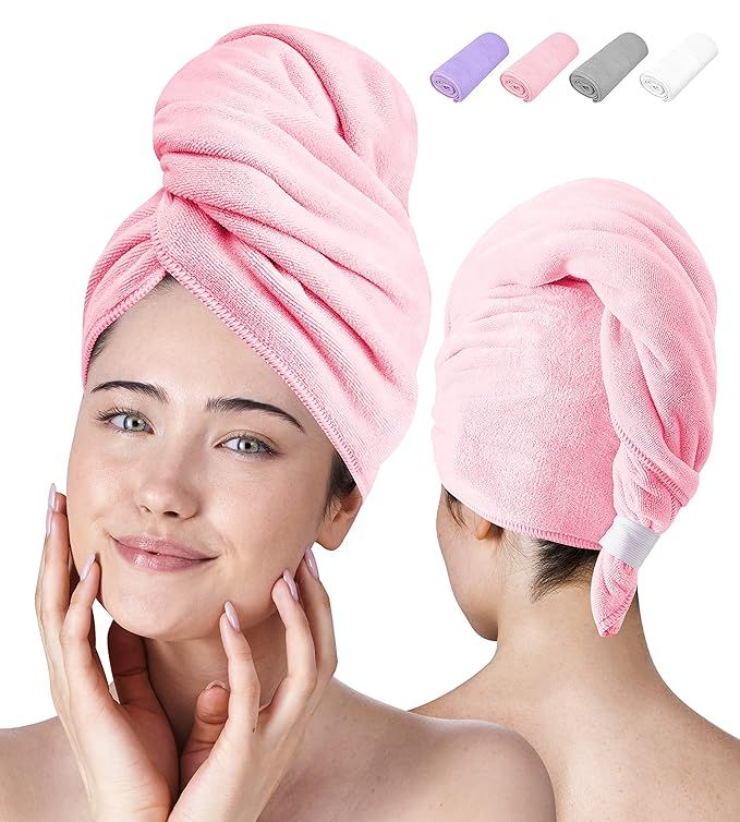 Luxe Beauty Microfiber Hair Towel Wrap – Absorbent Microfiber Hair Towels for Women Long Hair -... | Amazon (US)