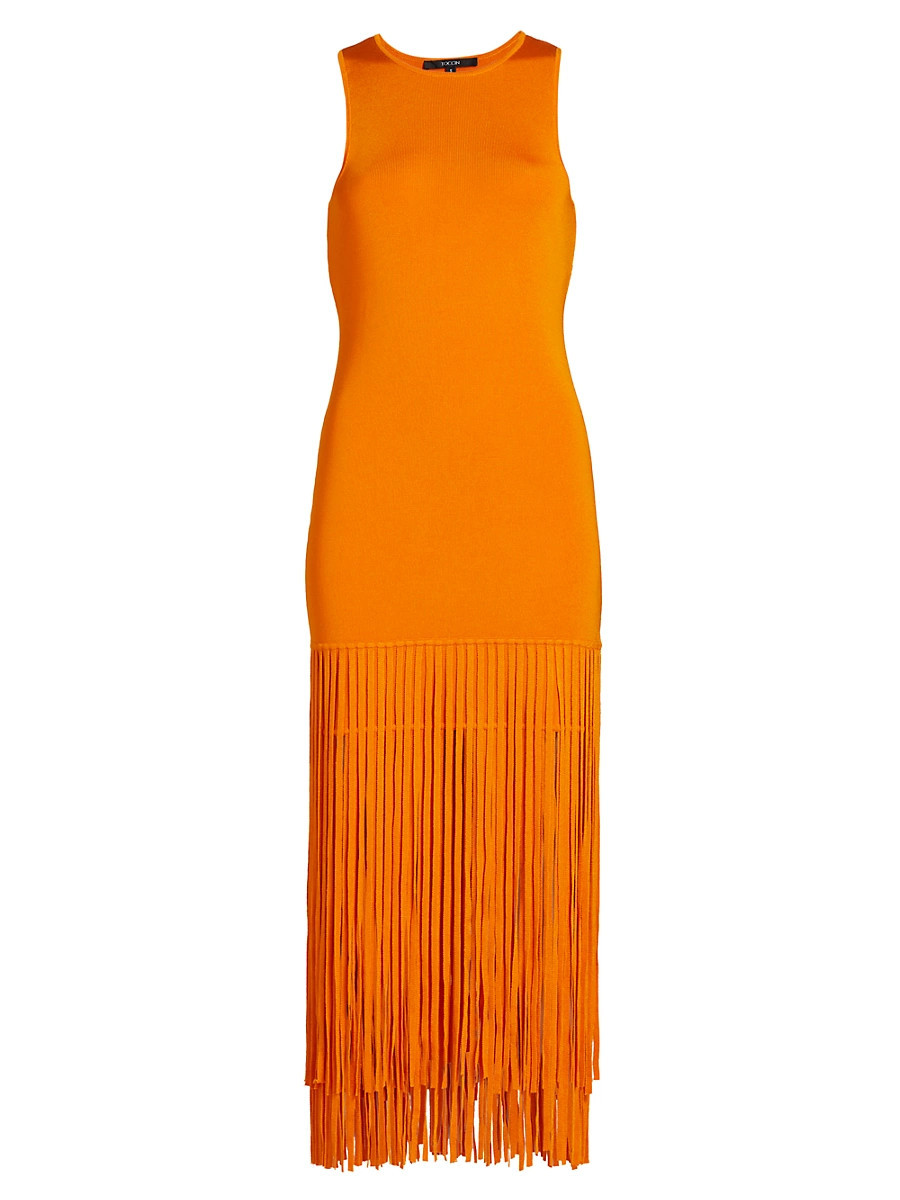 Women's Margaux Sleeveless Fringe Midi-Dress - Mango - Size Small | Saks Fifth Avenue