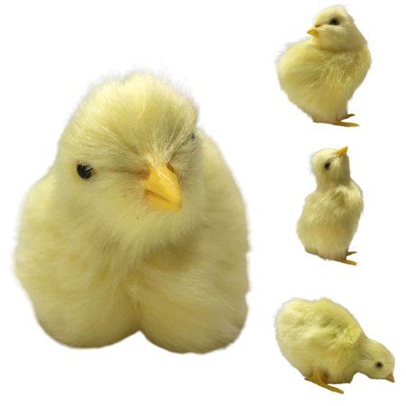 Dream Lifestyle 4 Poses Simulated Plush Little Chick Figurine Lifelike Furry Chicken Toys Animal Fig | Walmart (US)