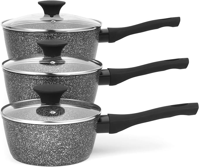 Salter BW05751S Megastone Collection Non-Stick Forged Aluminium 3 Piece Saucepan Set, Dishwasher ... | Amazon (UK)
