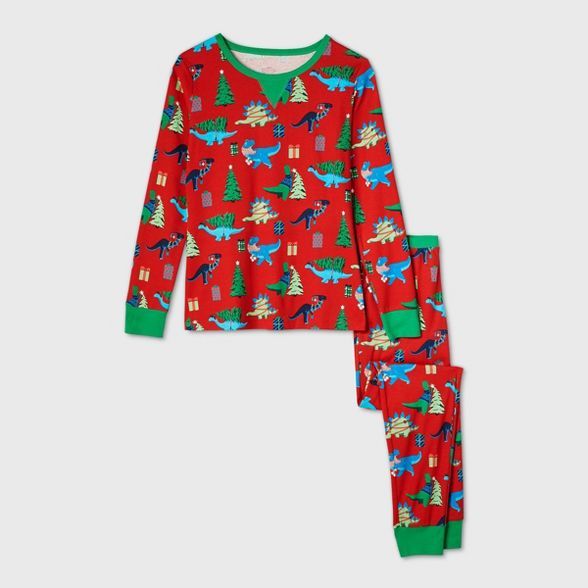 Women's Holiday Dinosaur Print Matching Family Pajama Set - Wondershop™ Red | Target