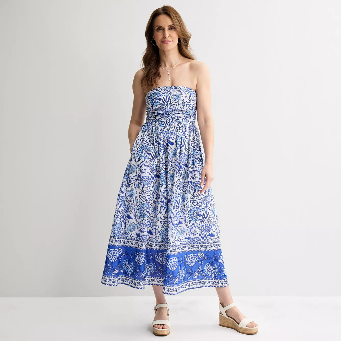 Women's Farmers Market Strapless Midi Dress | Kohl's