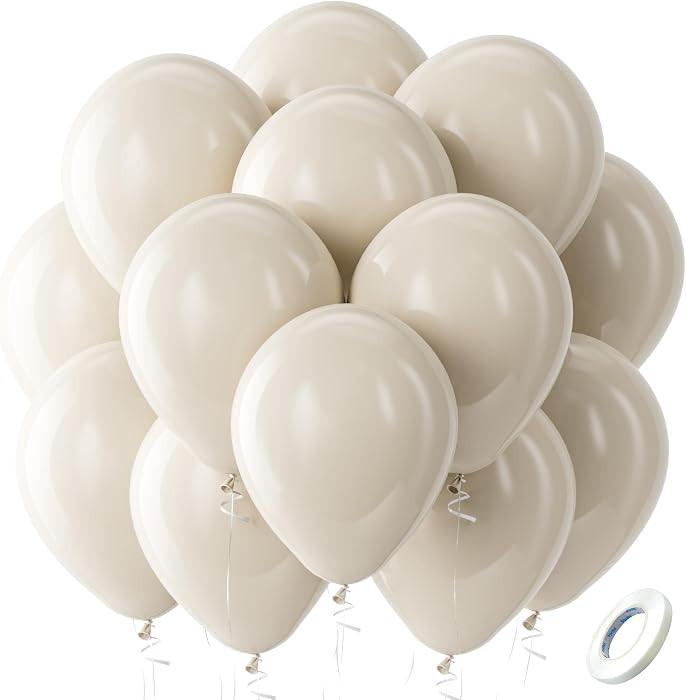White Sand Latex Party Balloons 100 Pack 12 inch | Amazon (US)