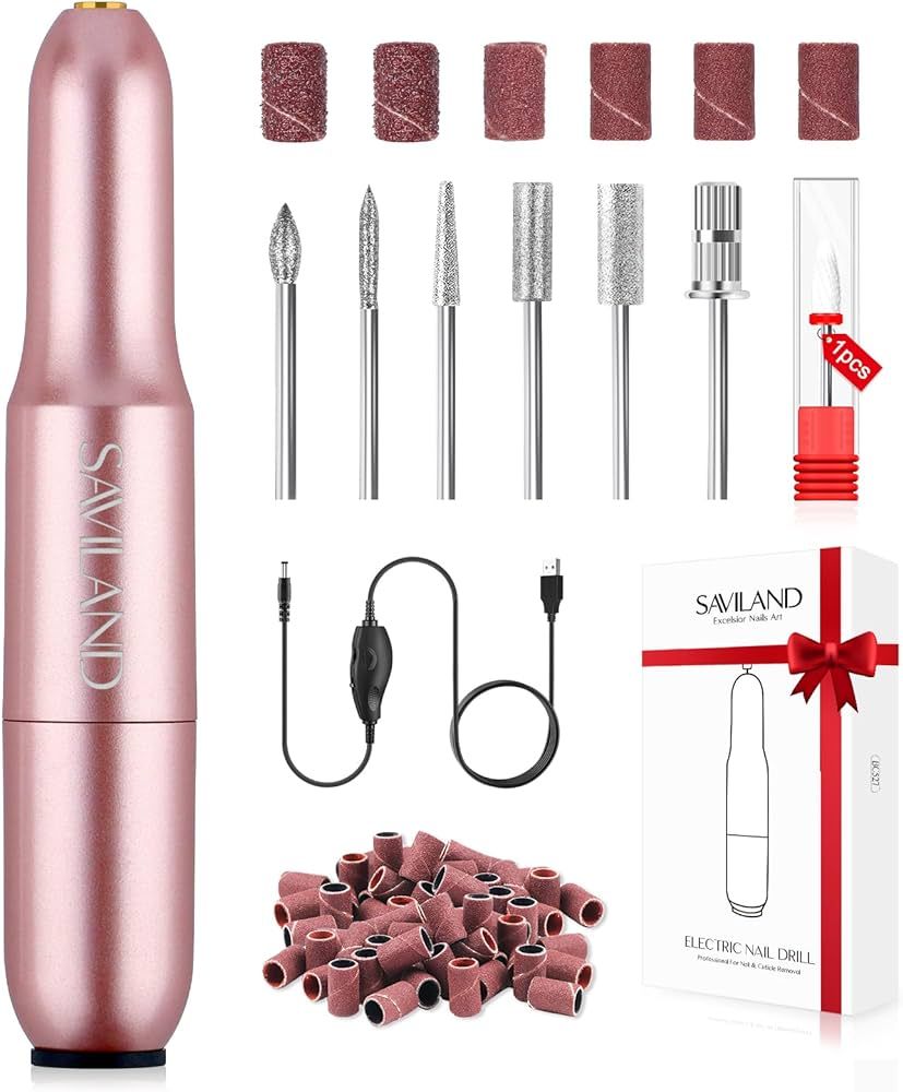 Saviland Electric Nail Drill - Electric Nail File Efile Nail Drill Professional Manicure with 6PC... | Amazon (US)