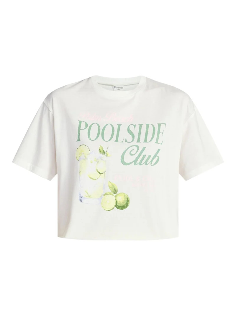 No Boundaries Boxy Cropped Graphic Tee, Women's XXS-XXL | Walmart (US)