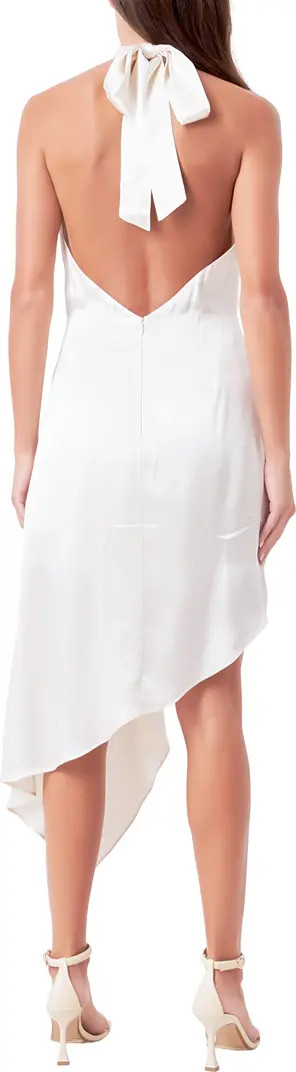 Endless Rose Asymmetric Halter Neck Satin Dress | Nordstrom | Nordstrom