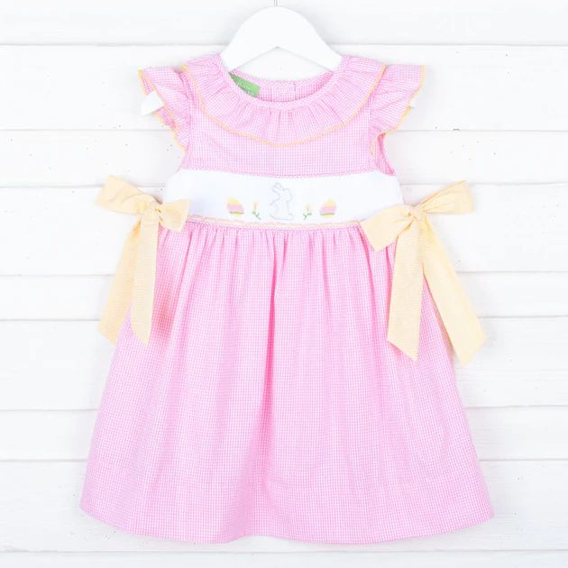 Easter Bunny Smocked Pink Beverly Dress | Smocked Auctions