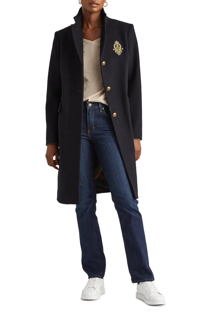 Lauren Ralph Lauren Crest Wool Blend Coat | Nordstrom | Nordstrom