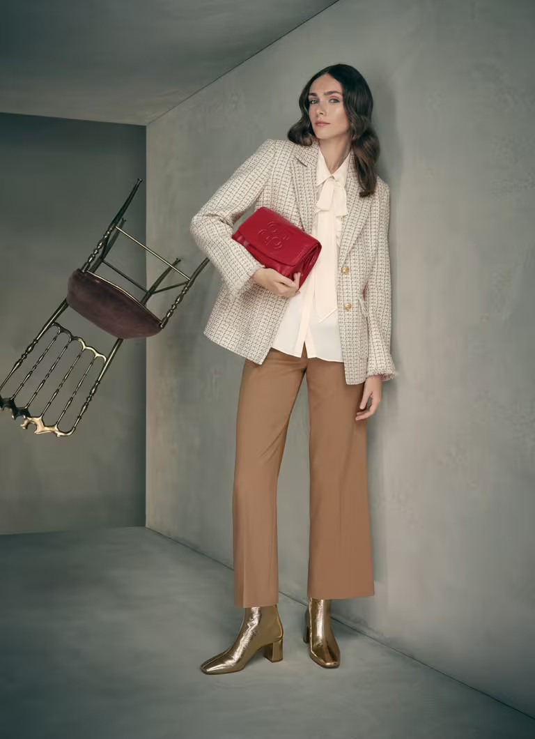 Julia Camel Relaxed Wide Trousers | L.K. Bennett (UK)