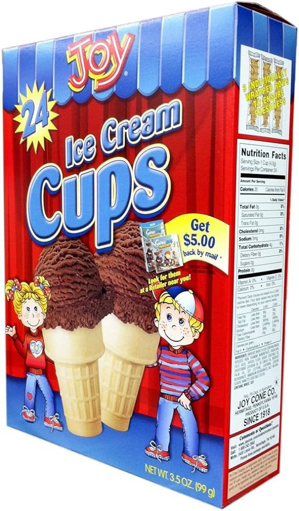Joy Cone 24-Count ICE CREAM CUPS 3.5oz (2 Pack) | Amazon (US)