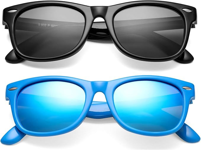 2 Pack Kids Polarized Sunglasses TPEE Unbreakable Flexible Frame for Boys Girls Age 3-8, 100% UV ... | Amazon (US)