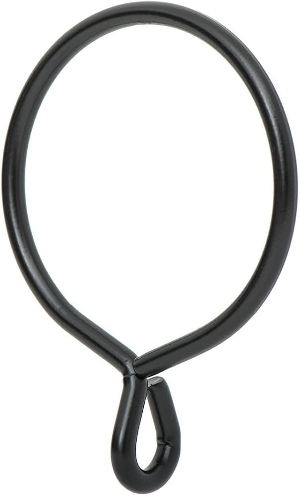 Ivilon Drapery Eyelet Curtain Rings - 2.3" Ring for Curtain Hook Pins, Set of 14 - Black | Amazon (US)