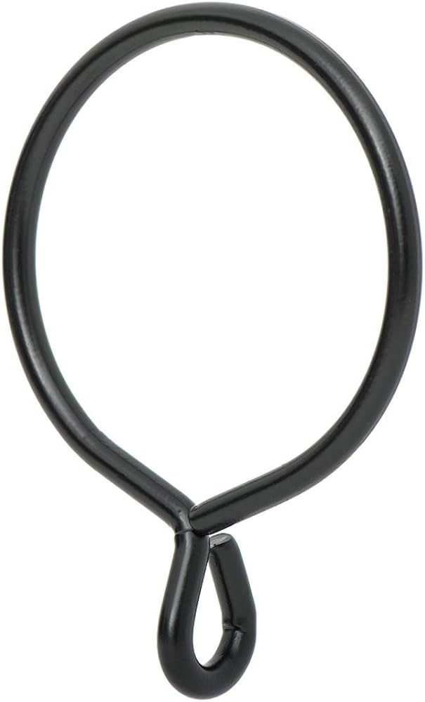 Ivilon Drapery Eyelet Curtain Rings - 2.3" Ring for Curtain Hook Pins, Set of 14 - Black | Amazon (US)