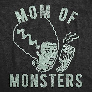 Womens Mom of Monsters Tshirt Funny Halloween Coffee Parenting Novelty Graphic Tee | Amazon (US)