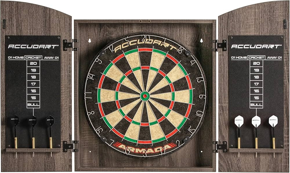 Accudart Armada Bristle Dartboard Cabinet Set - Official Size 18" x 1.5" - Self Healing Genuine S... | Amazon (US)